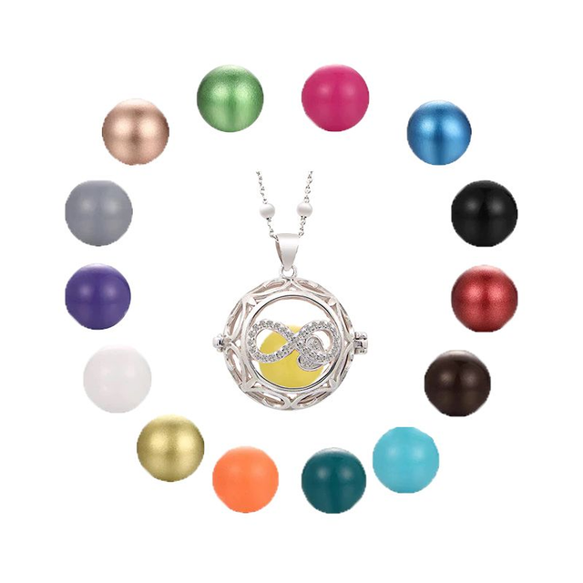 Chiama Angeli con Un Dolce Suono Trasmette Serenità Pendente simbolo infinito con cuore e zirconi dell’angelo Custode argento 925 placcato Oro Bianco