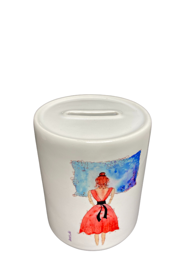 Spardose "Mädchen am Fenster"