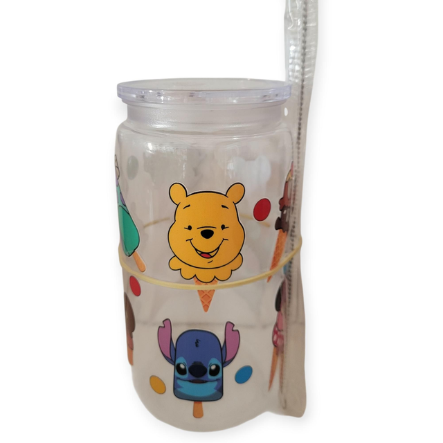 Gourde avec paille en plastique Disney glace