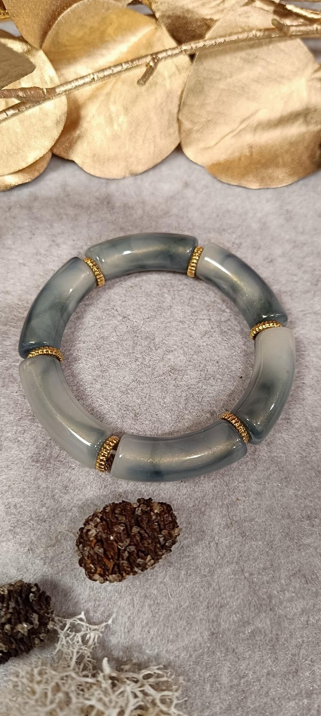 Bracelet perles grises