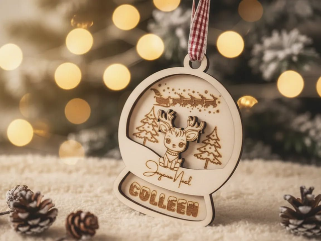 Ornement Boule de Neige "Faon"