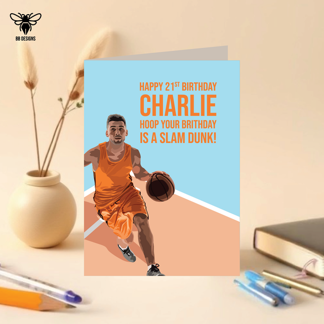 Basketball - Mens. Birthday Card