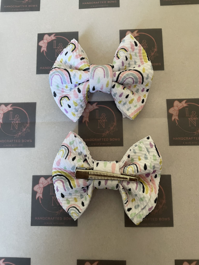 Rainbow &amp; Raindrops Bows 