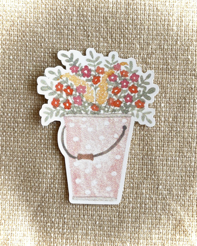 Sticker sceau fleuri - Illustration aquarelle