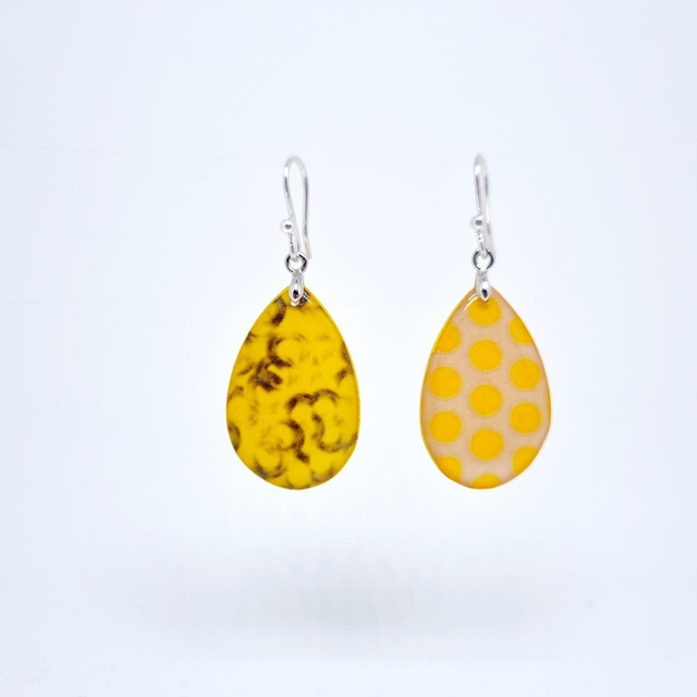 Boucles d&#039;oreilles jaune gouttes 