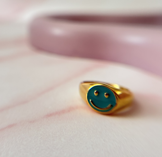 Ring Smiley Green