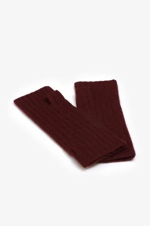 Arctic Fox Merino Fingerless Gloves - Dark Walnut Brown