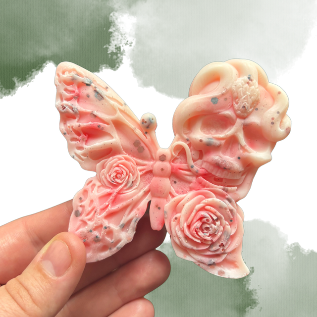 Rose Butterfly Skull Wax Melt