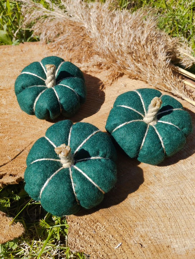 Citrouilles en tissus - vert