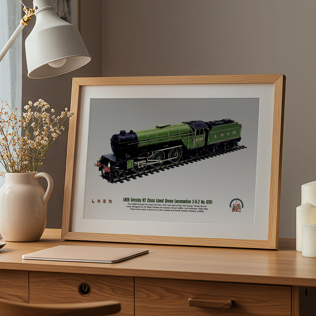  LNER Gresley V2 Class Steam Locomotive Artwork Print Poster Model Railway Art