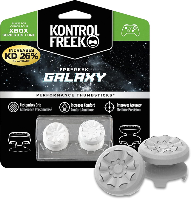 KontrolFreek FPS Freek Galaxy Wit voor Xbox One en Xbox Series X Controller | 2 Performance Thumbsticks | 1 High-Rise, 1 Mid-Rise 
