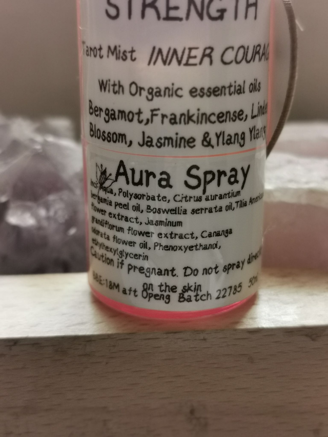 Aura Spray Tarot (STRENGTH). 50ml WITH FREE CRYSTAL