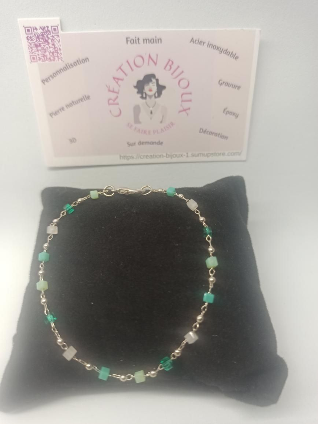 Bracelet perle verte 