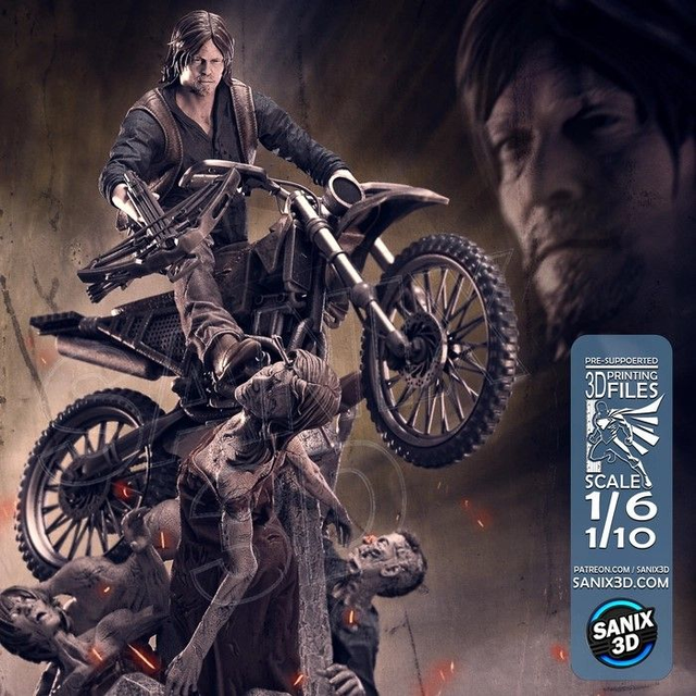 DIORAMA DARYL DIXON The Walking Dead série horror movie
