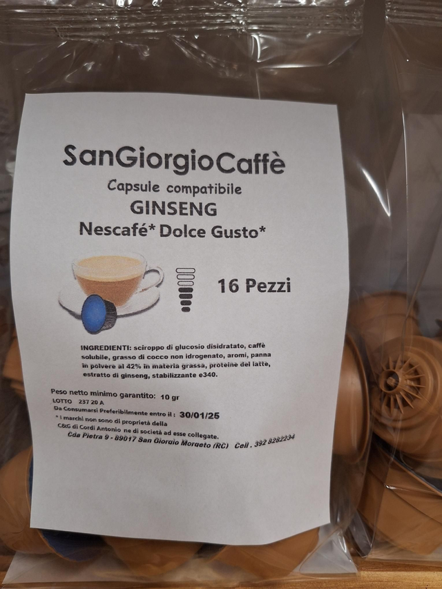 16 Ginseng Dolce Compatibile Dolce Gusto