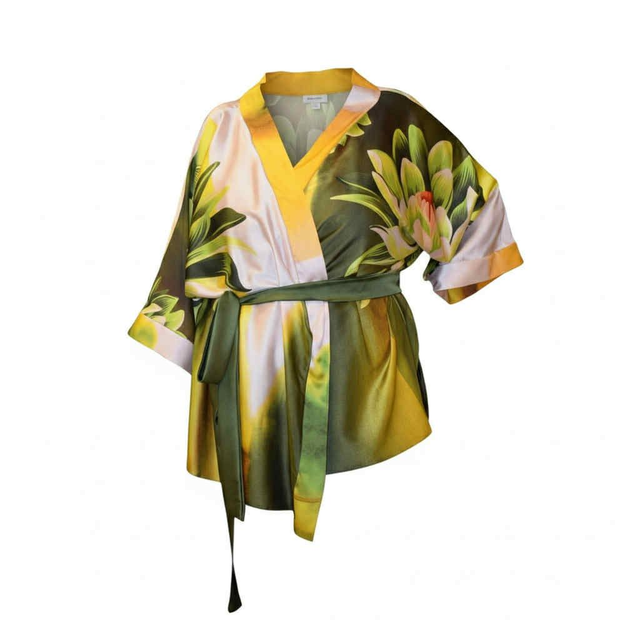 Kimono en soie - Jardin tropical