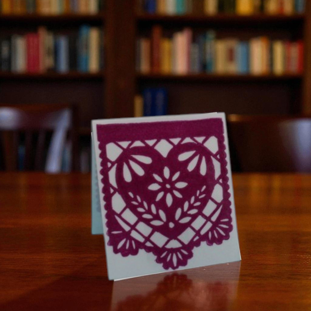 Marque-page aimanté Papel Picado &quot;Cœur rojo&quot;