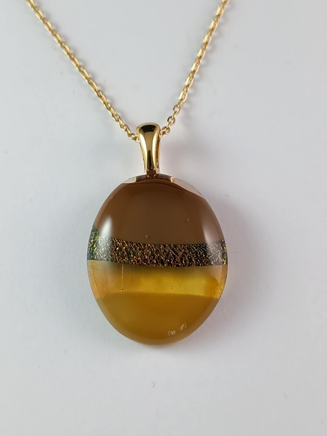 Collier Verre Fusing - Verre Dichroïque Couleur Sable