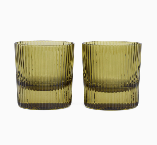 The Scout Lowball Glass - Set of 2 - Olive