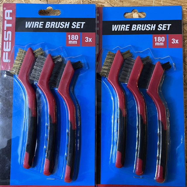 Sada ručních kartáčů - nerez, nylon, mosaz