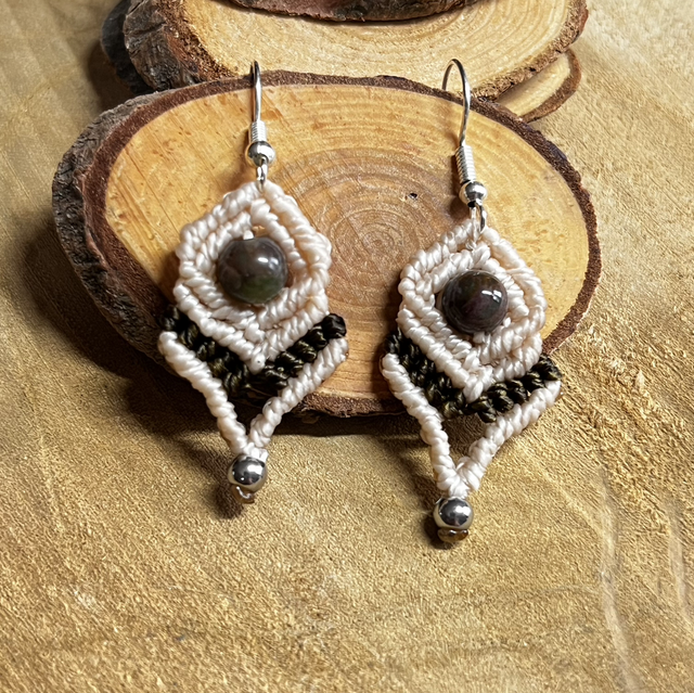 Boucles agate indienne