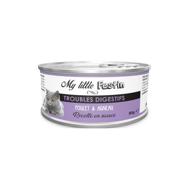 Pâtée santé pour chat troubles digestifs- 80gr sauce - poulet &amp; agneau