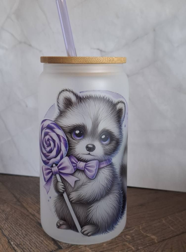 Verre givré raton laveur