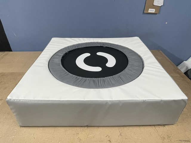 4ft x 4ft x 10 inch tall Grey and white Trampoline surround