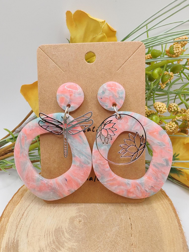 Victoria marbré pêche/bleu