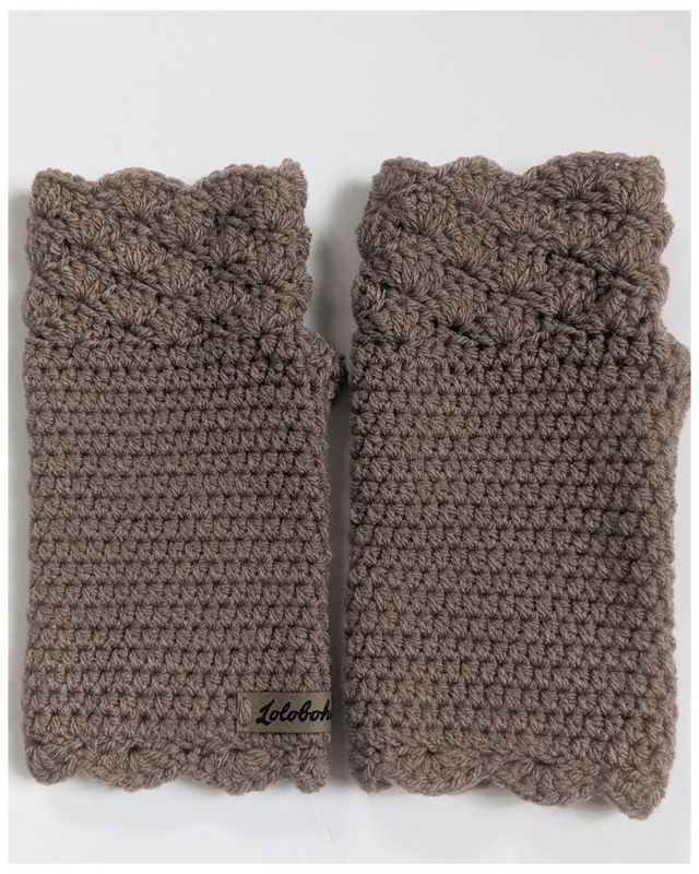 Mitaines au crochet Taupe