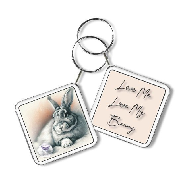 Artistic rabbit image Square Keyring (R01)