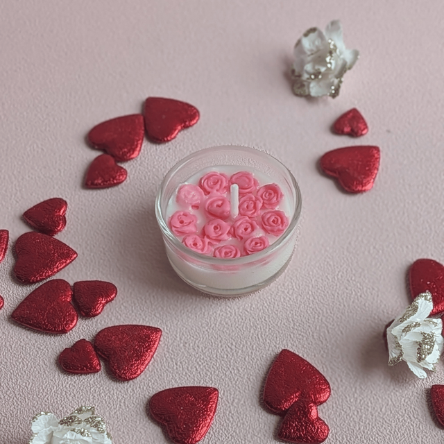 🕯️ Bougie chauffe-plat rose 16g – Vanille