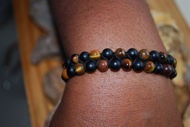 Bracelet œil de tigre et shungite