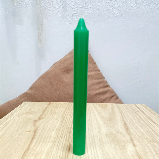 Vela verde candelabro