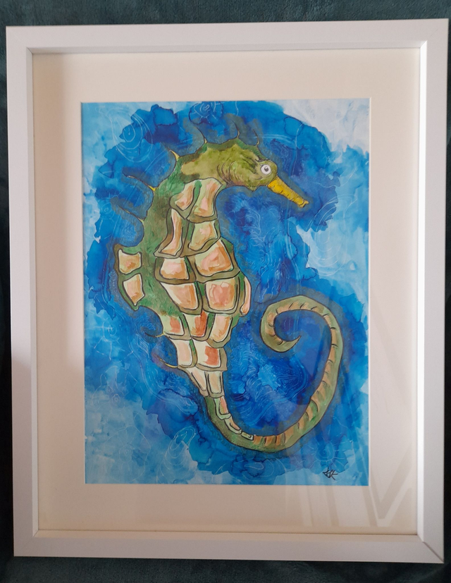 Spiny Seahorse in Green (Original Artwork)