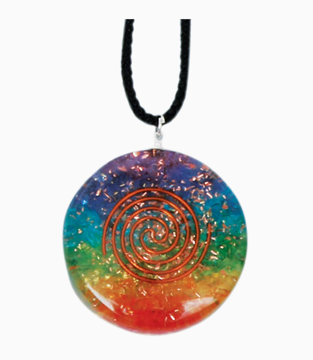 Orgonite en pendentif " Cercle " 7 chakras