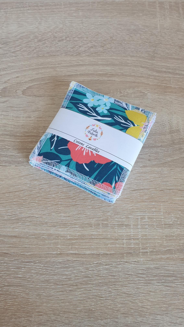 Lot de 7 cotons démaquillants fleurs des îles