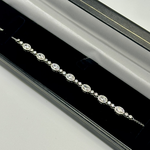 CZ Diamond Oval Clear Bracelet