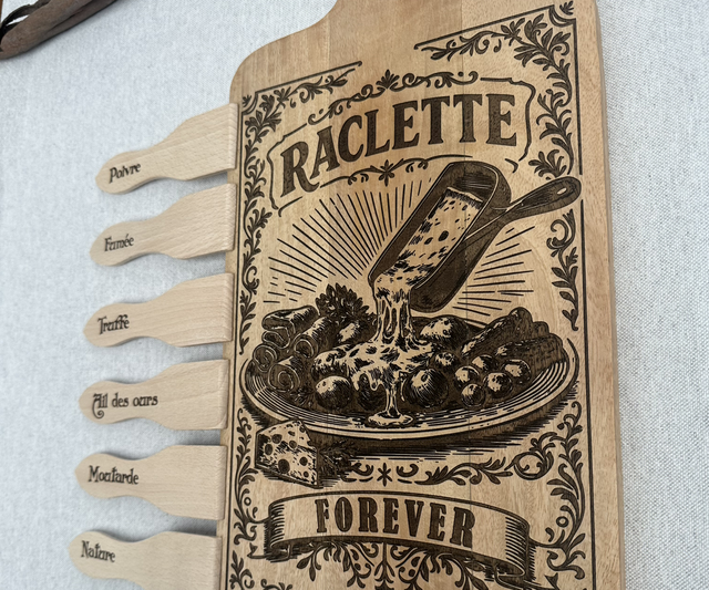 Kit raclette planche et ces 6 spatules