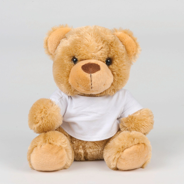 Nounours Marron t-shirt blanc brodé