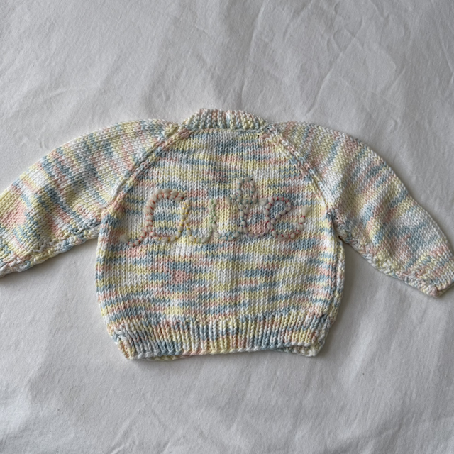 Cute pastel rainbow knitted cardigan