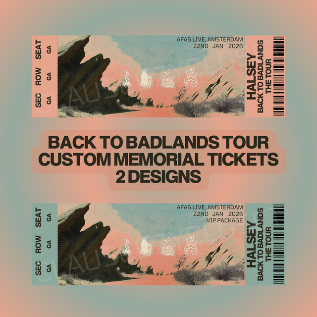 Custom Ticket: Halsey - Back To Badlands Tour | 2 Designs