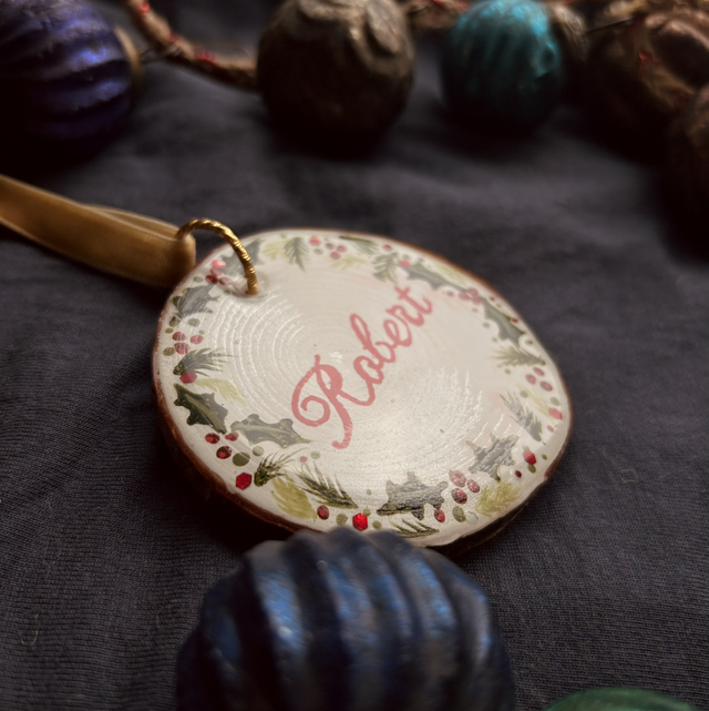 PRE ORDER - Custom Name Christmas Decoration - Hand Painted