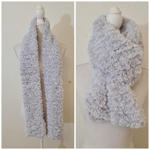 Echarpe ouverte longue grise claire