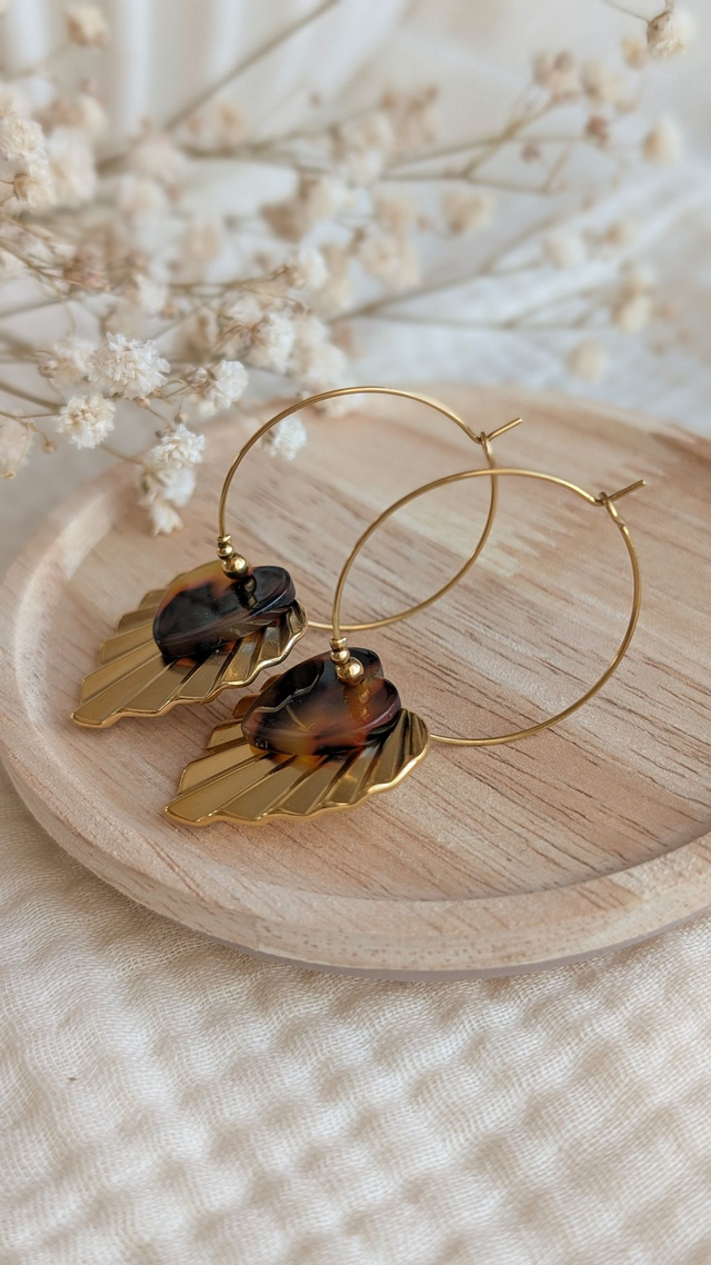 Créoles ALMA tortoise/ écaille de tortue