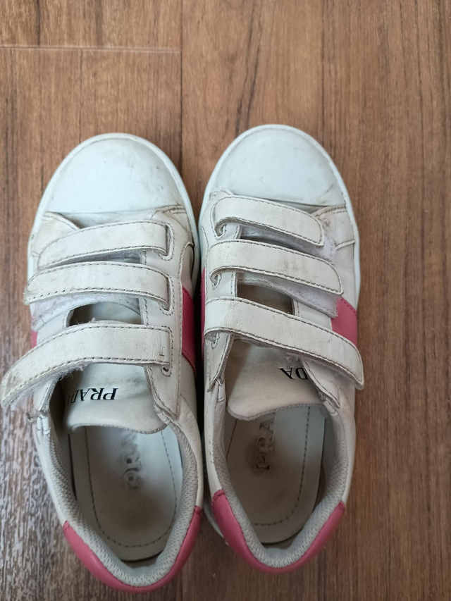 Prada white trainers -velcro