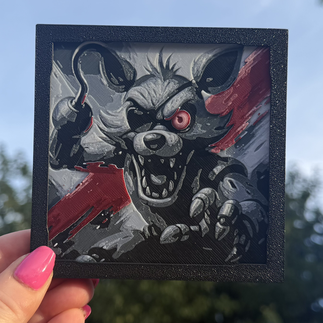 Foxy the Pirate FNAF Mini HueForge Framed Wall Art – 10 × 10 cm