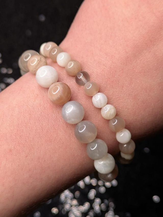 Bracelet pierre de lune et soleil