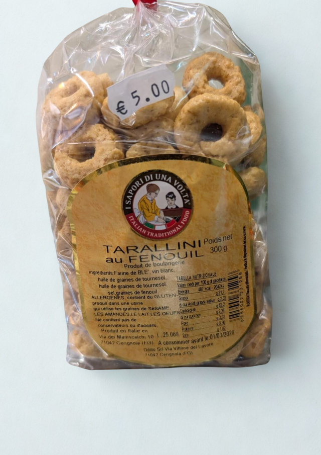 Tarallini tradizione au fenouil 300 gr