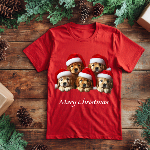 Christmas puppy T-shirt 